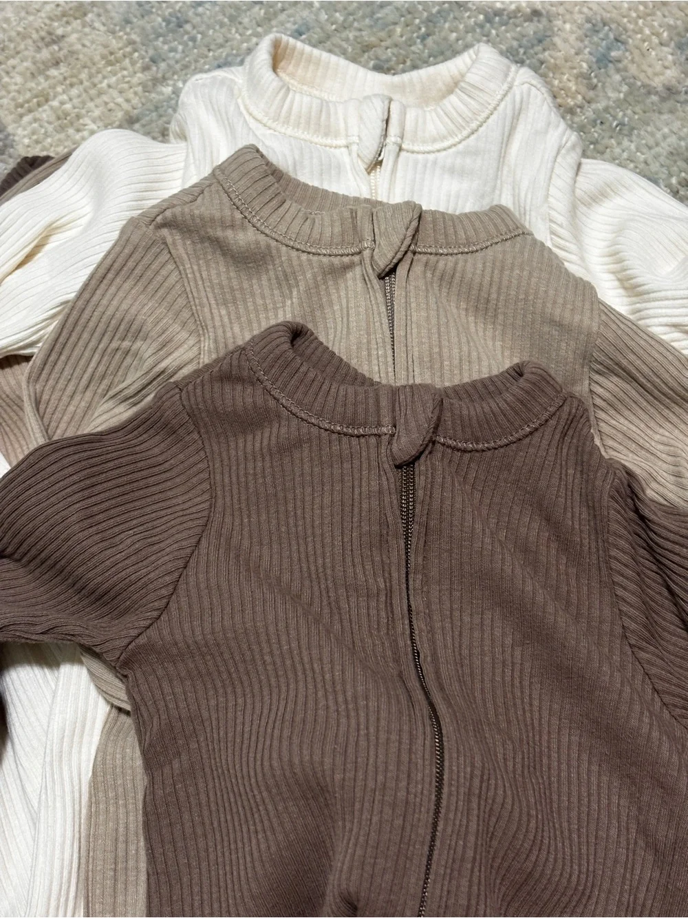 NWOT 3 Old Navy Ribbed Baby Footed Pajamas